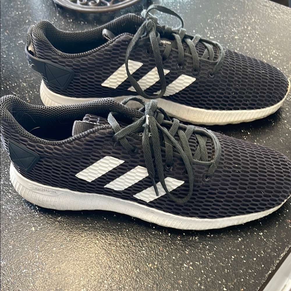 Adidas Black and White Athletic Shoes with Sleek Design